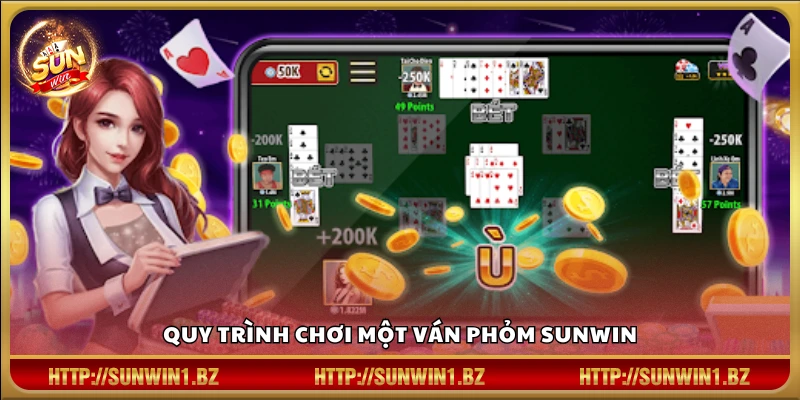 Các bước chơi Phỏm trong một ván bài